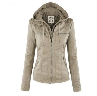 Bella™ - Leather Jacket for Women with Removable Hood - Aetheroza