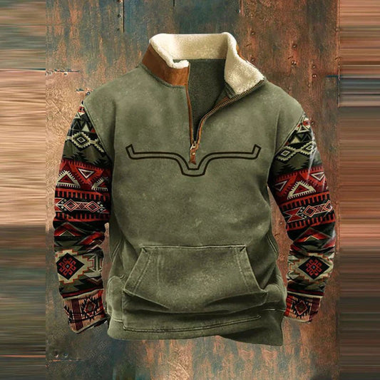 Buru - Indigenous - Inspired Quarter Zip Sweater - Aetheroza