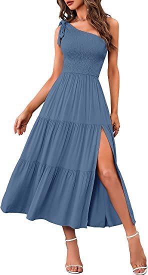 Elegance Cascade One - Shoulder Dress - Aetheroza