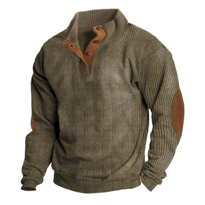 James - Classic Ribbed Button Up Sweater - Aetheroza