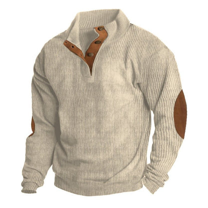 James - Classic Ribbed Button Up Sweater - Aetheroza