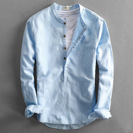 Lucas™ Long - Sleeved Linen Shirt - Aetheroza
