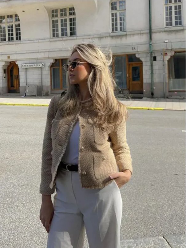 Sienna™ Premium Tweed Jacket with Jewel Embellishments - Aetheroza